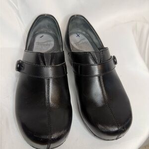 Dansko Black Leather Women's Flats